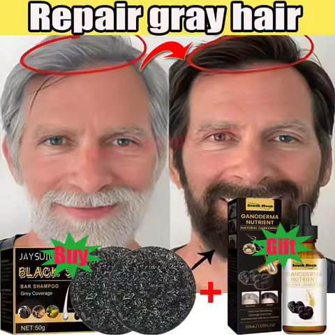 Magic White Hair to Black Shampoo Dye Soap Natural Color Soap Restore Gray Beard Cover Gray Hair Dye