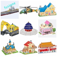 FUSIONEDGE 3D Castle Airplane Assembly Model, Building Model 3d Puzzles, Building Block Toy Castle E