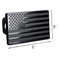 American Flag Hitch Cover- Metal USA Flag Trailer Hitch Cover-Patriotic Flag Plug Hitch Cover (Fits 