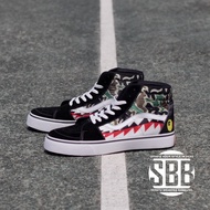 VANS HIGH MOTIF MEN'S SHOES VANS SK8 BAPE SHARK TEETH OLDSKOOL MEN'S SNEAKERS
