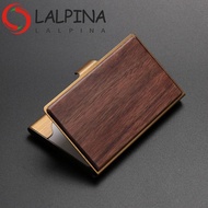 LALPINA ID Credit Card Holder Wooden Fashion Display Stander Desktop Storage Stainless Steel Cards C