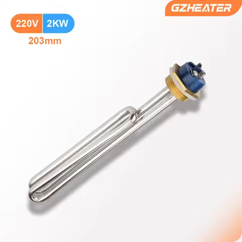 220V 2KW DN25 1.0" Flange Heater Tubular Sauna Head Foldback Screw SS201 Electric Resistance Heat fo