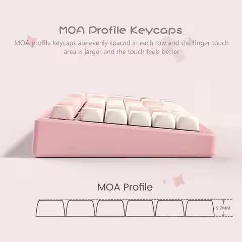 143 Keys Pink Cherry MOA Profile PBT Keycaps Customs Dye Sub Key caps for 61/87/104 Cherry MX Switch