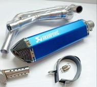 ชุดท่อ R15 ชุดท่อ MT15 ชุดท่อ XSR155 ท่อYAMAHA R15 MT15 XSR155+ปลายท่อAK 18นิ้วสีน้ำเงินปากเคฟล่า