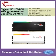 G.SKILL DDR5 RIPJAWS M5 NEO RGB RAM 6000MT/s Dual Channel Kit INTEL AMD | 2x32GB 1.35V 36-36-36-96 (