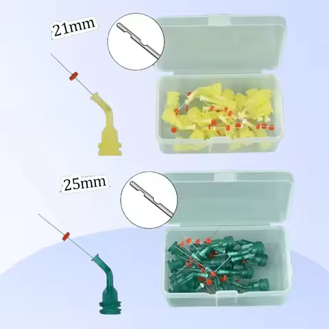 31G Dental Irrigation Endo Needle Tip Elbow Double Side Hole for Root Canal Cleaning Syringe Anterio