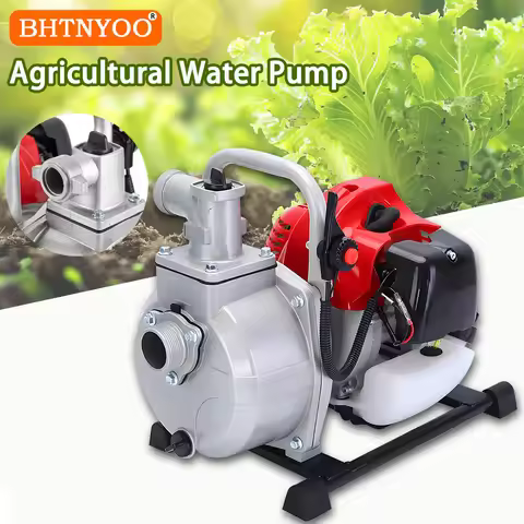 Gasoline Engine Water Pump 1.9HP 22ft 2-Stroke Gas Powered Trash Water Transfer Garden Pump for Irri
