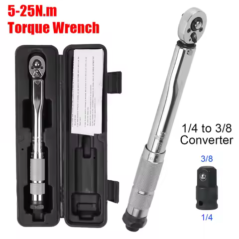 Spanner Hand Tool 1/4'' Drive 5-25N.m Micrometer Professional For Car Bicycle Motorbike Use Adjustab
