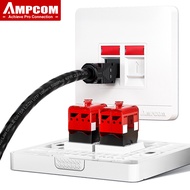 AMPCOM 86mm Faceplate with  CAT6A 10Gbps UTP Keystone Jack, No Punch-Down Tool Required Module Coupl