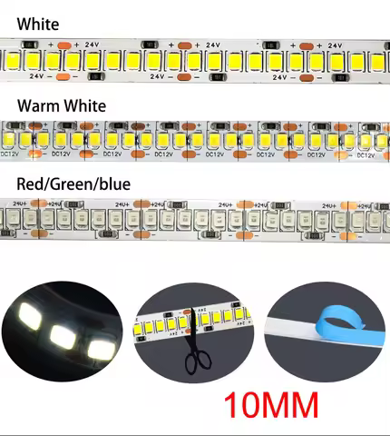 LED Strip Light 12V 24V SMD2835 Flexible Tape LED Lights Non Waterproof PCB width 3mm 4mm 5mm 6mm S 