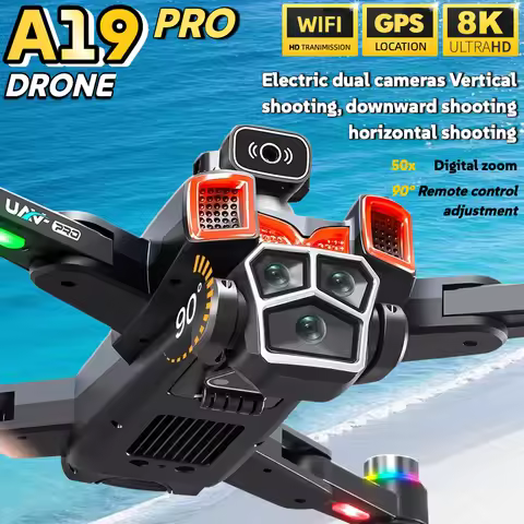 Genuine Drone A19 Pro 8K Professional HD Dual Camera Photography Brushless Foldable Quadcopter 5G GP