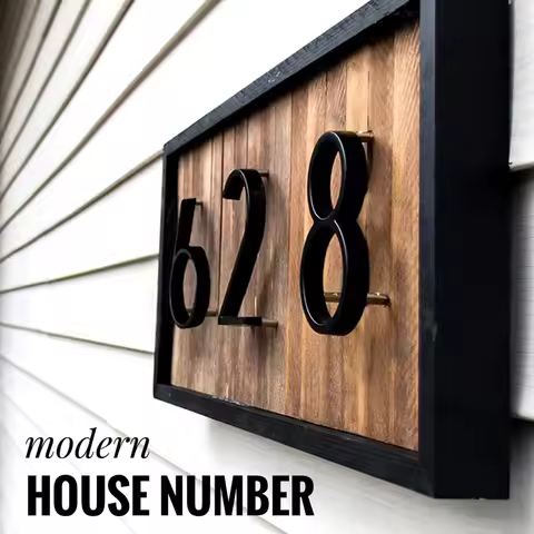 125mm Floating House Number Outdoor 5 inch Black Zinc Alloy Letter Apartment Door Numbers Mailbox Ad