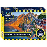 Webby Hallstatt Mountain Scenic View Jigsaw Bright Colors Puzzle, 252 Pieces