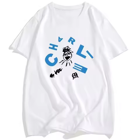 Cotton Loose Summer Unisex Tshirts Was It Real Tee Charlie Puth Scribble Face T-shirt O-neck Fashion