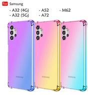 Samsung Galaxy A32 4G A32 5G A52 A52S A72 M62 Anti-Shock Case Cover Rainbow Aurora TPU Soft Casing Mobile Phone Housing