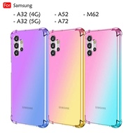 Samsung Galaxy A32 4G A32 5G A52 A52S A72 M62 Anti-Shock Case Cover Rainbow Aurora TPU Soft Casing M