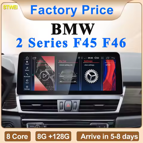 2025 New 12.3inch ID6 ID7 ID8 UI Android System Wireless Carplay AUTO For BMW 2Series F45 F46 NBT EV