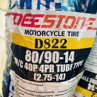 Deestone ยางนอกมอเตอร์ไซค์ ขอบ 14 ลาย D822 TT ชนิดใช้ยางใน สำหรับรถ Mio Fino Click Scoopy i