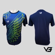 Jersey Jersi V3 Sports Baju V3 Blue Light Weight Ready Stock