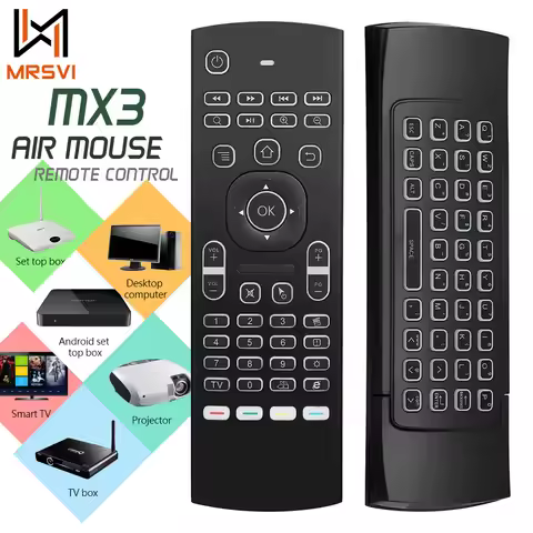 MRSVI Air Mouse Remote Control MX3 Voice Backlit 2.4G Gyroscope Wireless Keyboard For Android TV Box