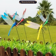 BEAUTYSTARTING 12Pcs Simulated Dragonfly Stakes Garden Waterproof Dragonfly Ornaments for Indoor Out