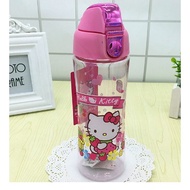Botol Air Minuman Kanak-Kanak Botol Anti Tumpah Botol Air Sekolah Budak Botol Plastik Bercorak