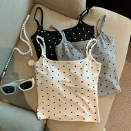 Pure Desire Style Hot Girl Polka Dot Backless Top with Built-In Padding - Slim Fit
