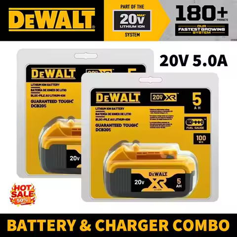 🔋Original Dewalt 20V Battery, 5.0Ah Rechargeable Lithium Ion Battery, Dewalt DCB205 Power Tools Repl