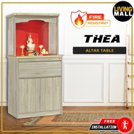 Living Mall Thea Oriental Altar Table with Top Altar Cabinet Fire Resistant Altar Cabinet