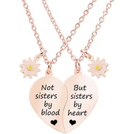 MJartoria BFF Necklace for 2-Split Heart Necklace Not Sisters by Blood Pendant Best Friend Friendshi