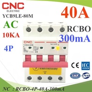 NC 40A 4P RCBO 300mA Circuit Breaker RCBO-4P-40A-300mA