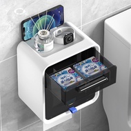 YIJIA#纸巾盒 Waterproof Drawer Drawer Tissue Storage Box Toilet Bathroom Perforation-Free#YIJIA