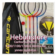 RAKET BADMINTON CARLTON CARBOTEC 1000/1100/1200/1300+SENAR BG66 - IZZSHOP7