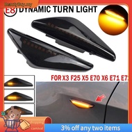[In Stock]2Pcs Smoked Car Dynamic LED Side Marker Light Turn Signal Light For-BMW X3 F25 X5 E70 X6 E71 E72 2008-2014
