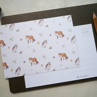 森林小動物 狐狸貓頭鷹款 明信片