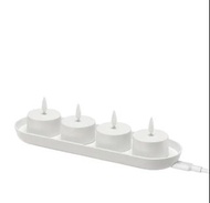 IKEA SKATGAS LED 小蠟燭燈組合 附充電托盤 白色