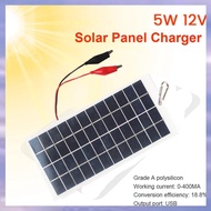 (JMTI) 5W 12V Polysilicon Solar Panel Spare Parts Outdoor Portable Waterproof Charging Panel with Cl