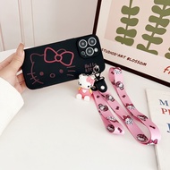 Huawei P10 Lite P10 P10 Plus P20 P20 Pro P30 P30 Pro P30 Lite Nova 4e P40 P20 Lite Nova 3e P40 Pro Cartoon Hello Kitty Phone Case With Doll and Lanyard