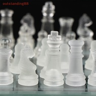 {outstandingconnotation} 1Set Craft Crystal Glass Chess Set Acrylic Chess Board Anti-broken Chess Game new