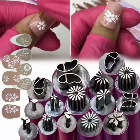 4/6/10pcs Pink Nail Art Stamp Pen Nail Art Stamp Pen Handicraft Nail Art Flower Stamp Nail Diy Graff