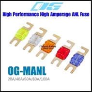 OG Pure Copper Mini ANL Fuse High Performance High Amperage Amplifier Fuse 40A 60A 80A 100A