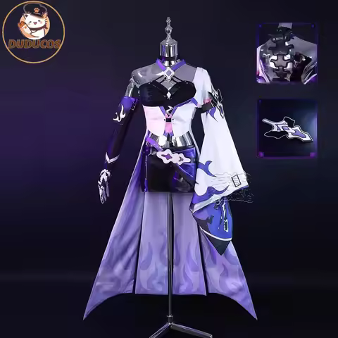 Acheron Cosplay French maid Costume Honkai Star Rail Carnival Uniform Wig Anime Halloween Costumes M