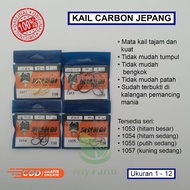 Kail Carbon Jepang Seri 1010 1053 1054 1055 1057 Mata Pancing Warna Hitam Putih Kuning Besar Kecil B