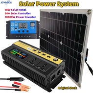 JOYUHON Solar Power Inverter System 10000W/12000W inverter DC12V TO AC220V 18W Solar Panel 30A Solar