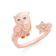 Korean Ring 16K Rose Gold Owl Glitter