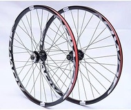 Bicycle Rim 26 27.5 29 Inch Mountain Bike Wheelset MTB Double Wall Rims Disc Brake 8-10 Speed Cassette Hub 32H QR,White-26in