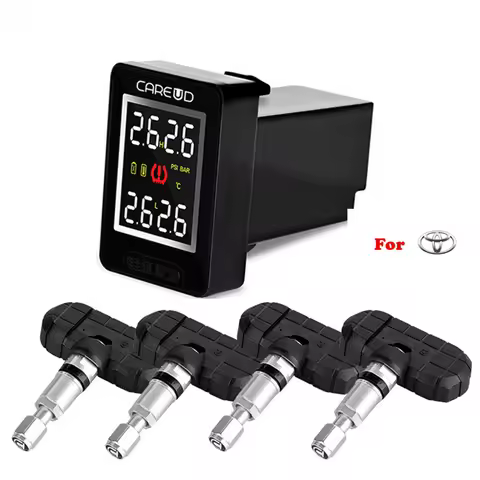 Hot CAREUD TPMS U912 Wireless Auto Tire Pressure Monitor for Toyota 4 Internal Sensor Type Pressure 