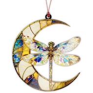 Dragonfly Gifts for Women, Dragonfly Moon Ornament for Christmas Tree Decoration, Birthday Gift for 