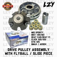 LZY Drive Pulley Assembly with Flyball/Slider piece Pulley Set MIO NMAX AEROX GY6 CLICK BEAT