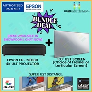 [BUNDLE  100" FRESNEL / LENTICULAR FIXED SCREEN] EPSON LS800 | EPSON LS800B | EPSON EH-LS800B 4K ULTRA SHORT THROW PROJECTOR + OMNISCREEN 100 INCH FRESNEL FIXED SCREEN BEAT IF THE BEST AT THE BEST PRICE (IN STOCK)